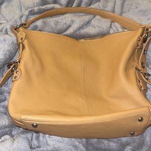 CNKW Beige Large Leather Shoulder Bag